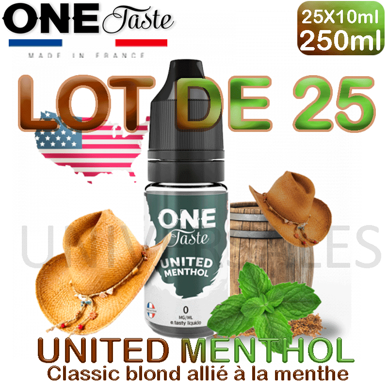 E Liquides UNITED MENTHOL lot de 25