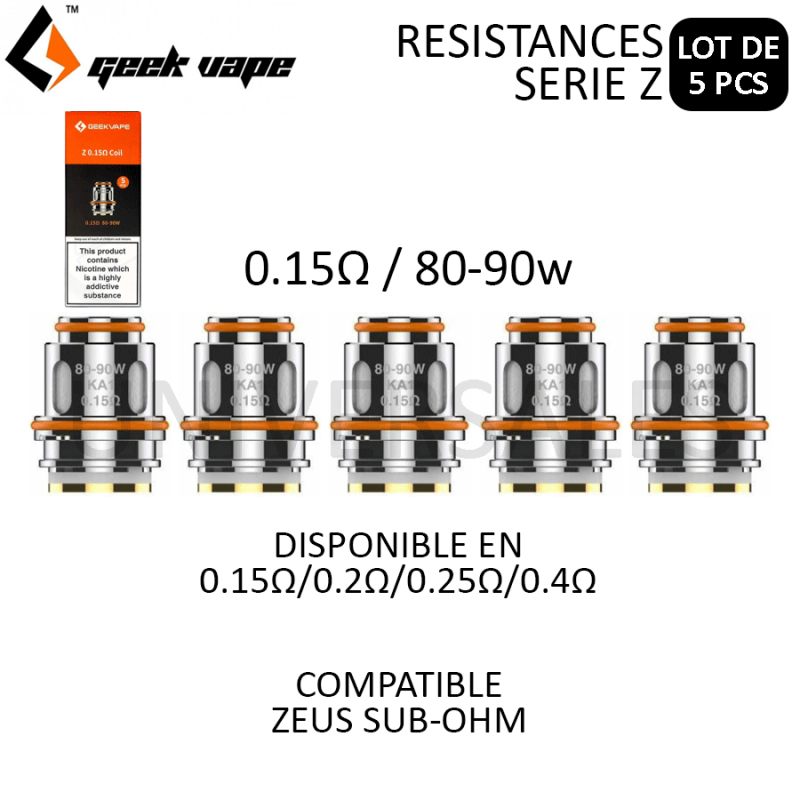 Résistances Série Z - ZEUS SUBOHM - Boite de 5