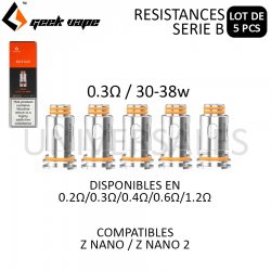 Résistances Série B - Z NANO - Boite de 5