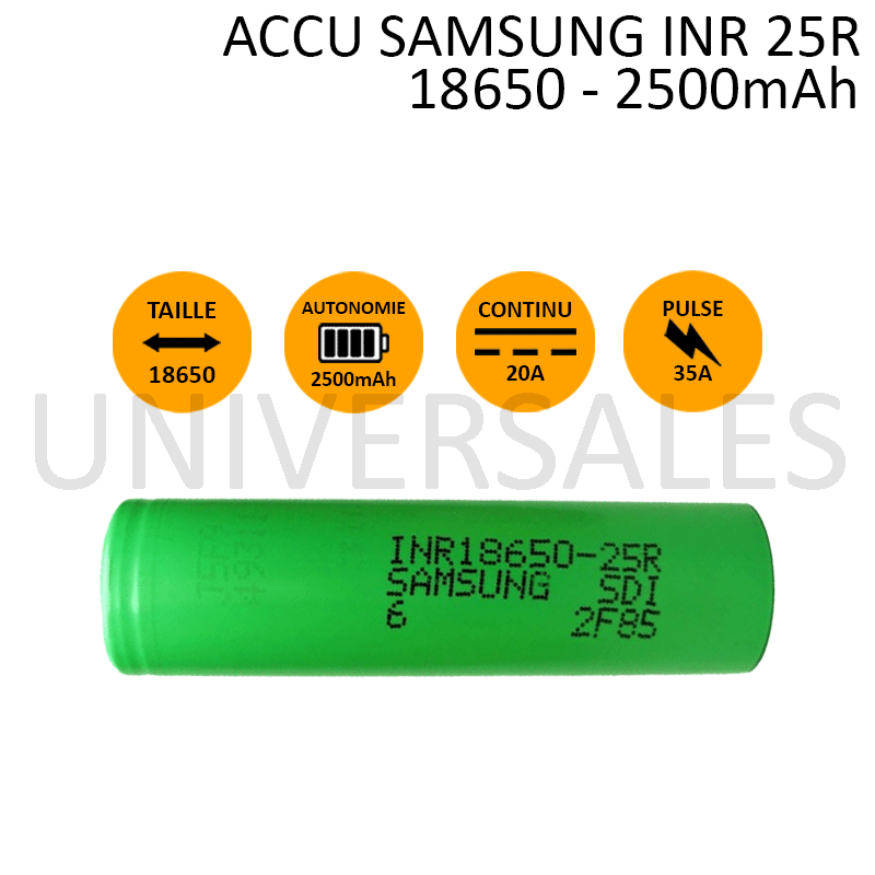 ACCU 25R 18650 INR 2500mAh