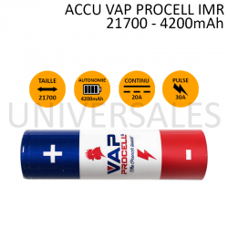 accu bleu blanc rouge 21700 procell